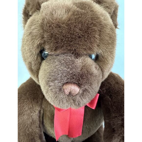 Gund Marshmallow Bear 17" Brown Teddy Plush Red Bow VTG Stuffed Lovey Tags SOFT - Picture 2 of 8